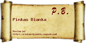 Pinkas Bianka névjegykártya